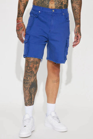 In It Twill Cargo Shorts - Royal