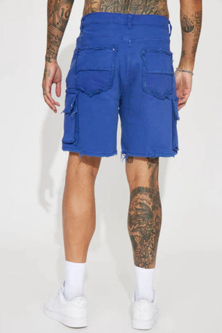 In It Twill Cargo Shorts - Royal