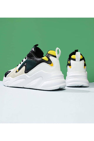 Sporty Sneakers For Men, Colorblock Lace-up Front Chunky Sneakers