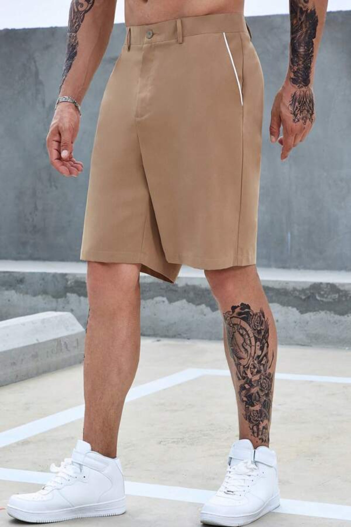 Extended Sizes Men Plus Slant Pocket Bermuda Shorts