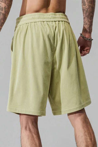 Extended Sizes Men Letter Graphic Drawstring Waist Shorts