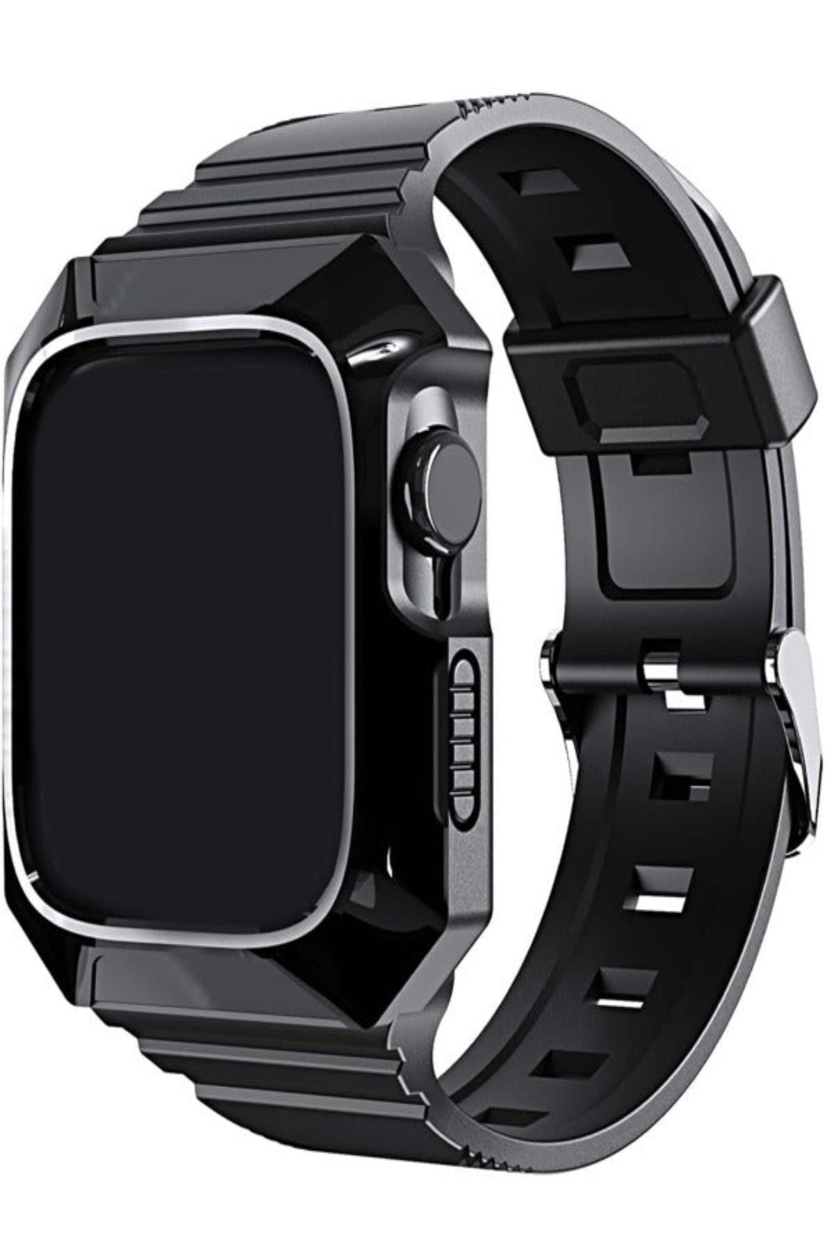 Men Women Black Casual TPU Watchband Case, Compatible With Apple Watch