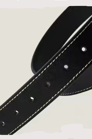 Men PU Leather Square Buckle Belt