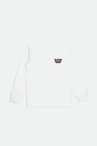 Linwood L/S Standard Tee  - White/Sepia/Beige