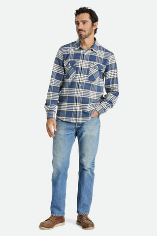 Bowery L/S Flannel - Pacific Blue/Whitecap/Black