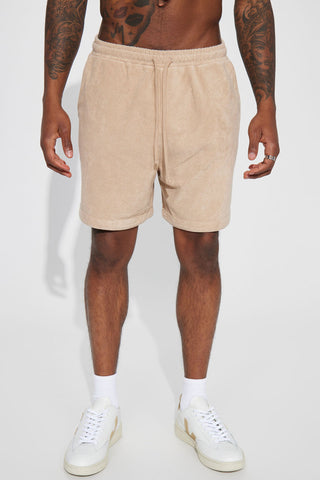 Dipped Terry Knit Shorts - Sand