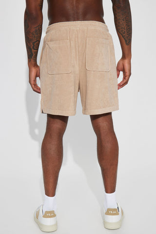 Dipped Terry Knit Shorts - Sand