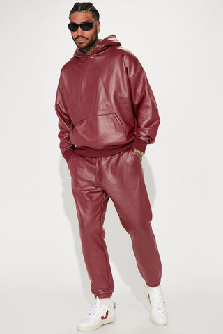 Tyson Waxed Fleece Jogger - Burgundy