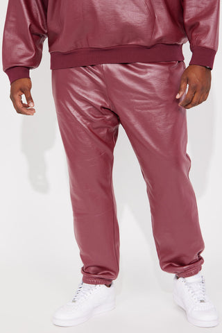 Tyson Waxed Fleece Jogger - Burgundy