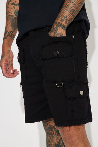 More Than Two Twill Cargo Shorts - Black