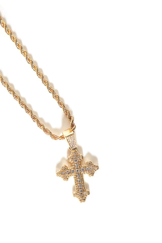Keep It Real Cross Pendant Chain Necklace - Gold