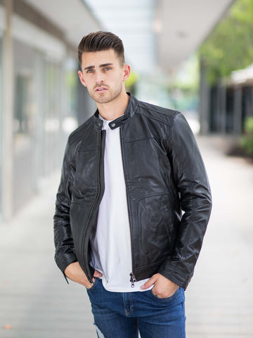 Callum Black Leather Jacket