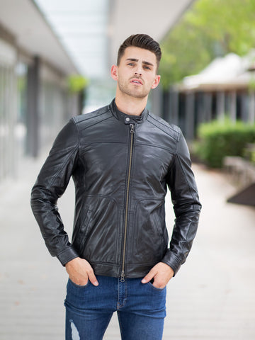 Callum Black Leather Jacket