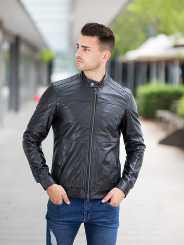 Callum Black Leather Jacket