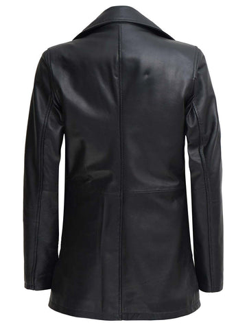 Winchester Black Women Leather Car Coat