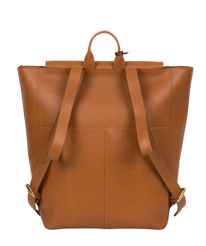 'Butler' Saddle Tan Vegetable-Tanned Leather Backpack