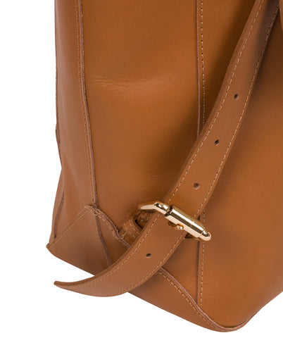 'Butler' Saddle Tan Vegetable-Tanned Leather Backpack