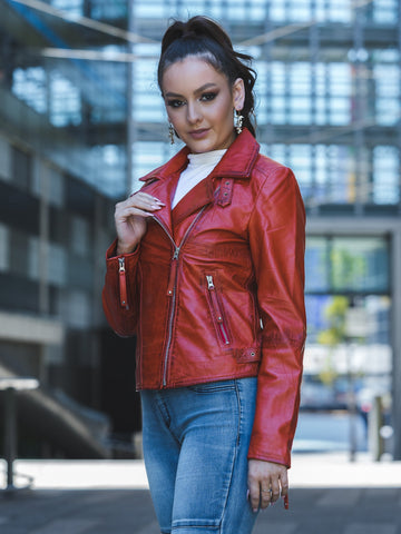 Willa Red Leather Jacket